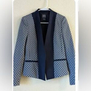 AX Armani exchange navy blue and white pattern Blazer size 4